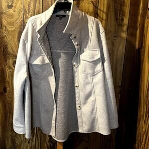 Lulus Beige "In With the New" Shacket Jacket XL – Wool-Look, Oversized